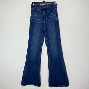 American Eagle Curvy Highest Rise Flare 2 Long Dark Wash Next Level Stretch